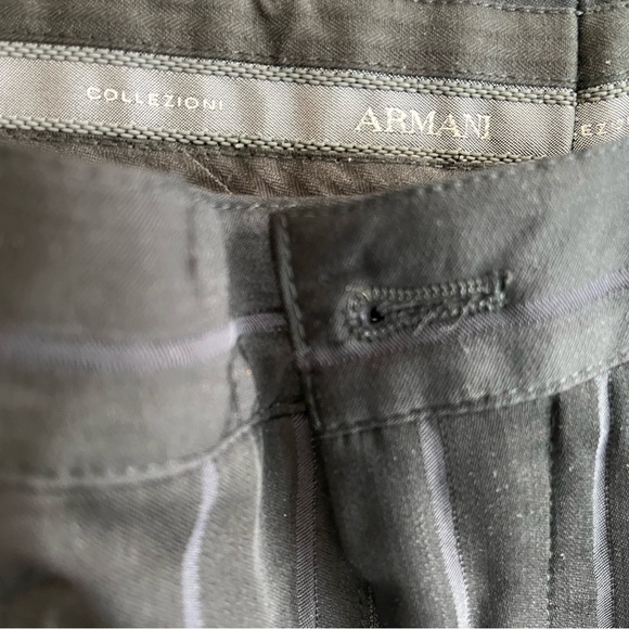 Giorgio Armani Charcoal Pinstripe Trousers - Picture 3 of 4